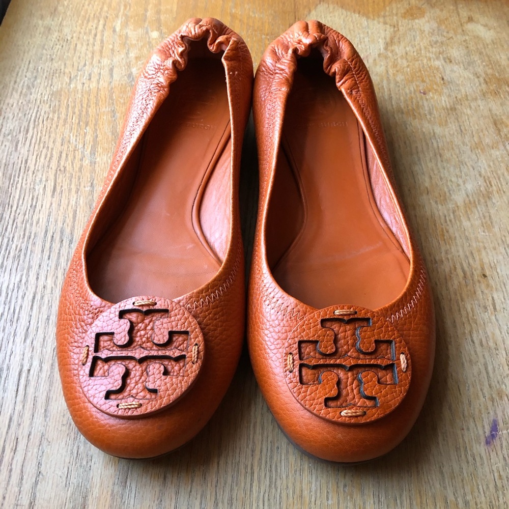 Tory Burch Orange Ballet Flats